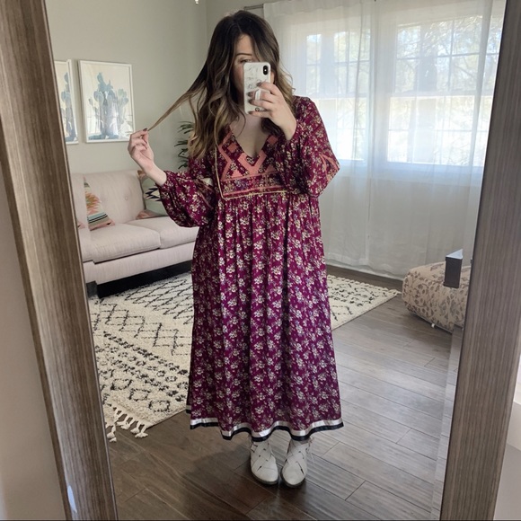 Pretty As A Picture Floral Midi Dress 3X Plus Size - Picture 8 of 8